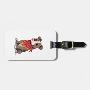 Cute Pitbull with Bandanna Adorable Dog Lover Gif Luggage Tag