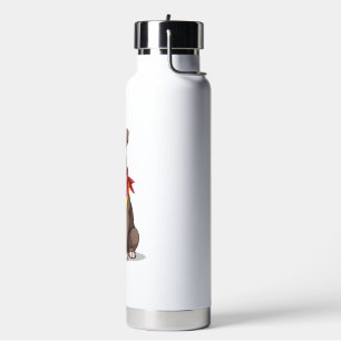 Cute Pitbull with Bandanna Adorable Dog Lover Gif Water Bottle