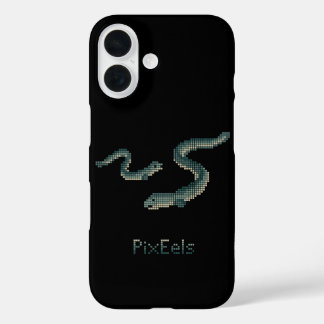 Cute "PixEels" Pixelated Eels Graphic iPhone 16 Case