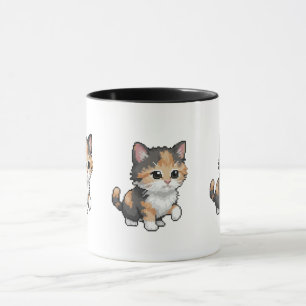 Cute Pixel Art Kitten Mug
