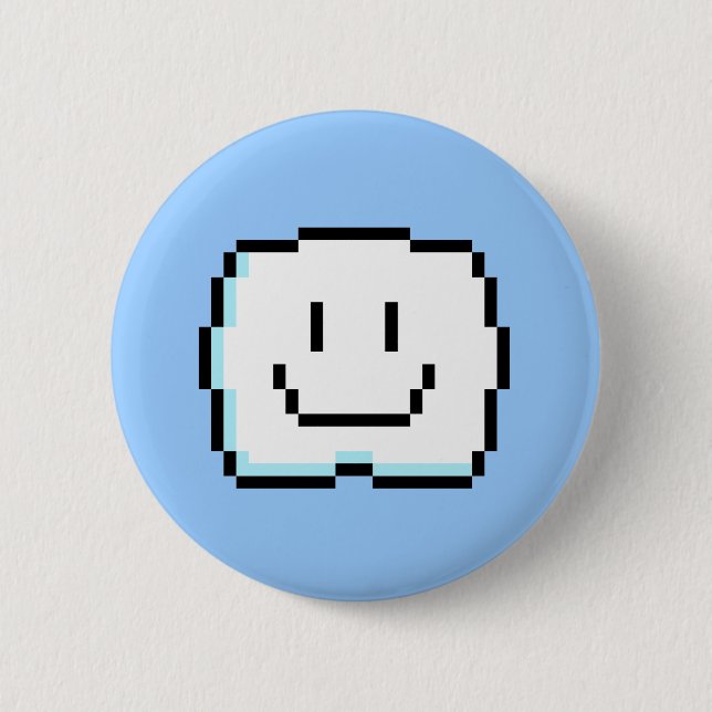 Cute Pixel Cloud 6 Cm Round Badge (Front)