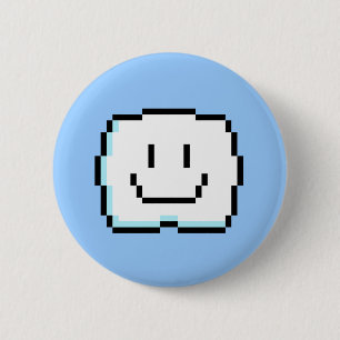 Cute Pixel Cloud 6 Cm Round Badge