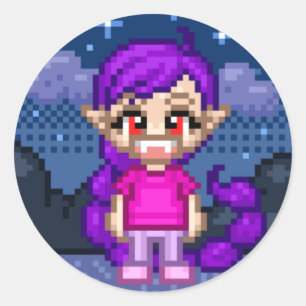 Cute Pixel Darkfire Classic Round Sticker