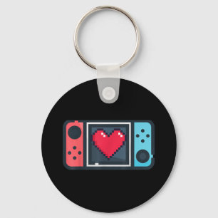Cute Pixel Heart Gamer Valentines Day T For Men Wo Key Ring