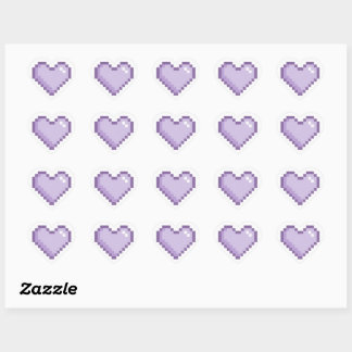Cute Pixel Purple Heart Sticker | Kawaii Retro 8-B