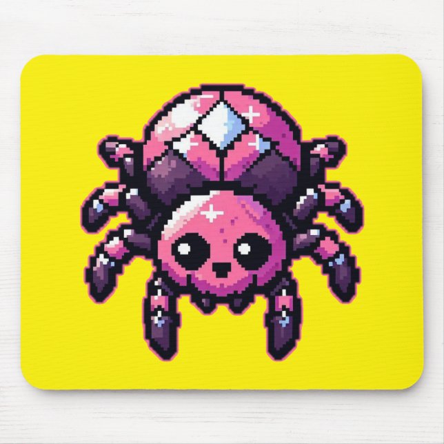Cute Pixel Spider Mouse Mat (Front)