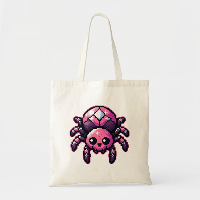 Cute Pixel Spider Tote Bag (Front)