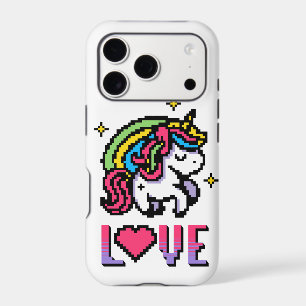 Cute Pixel Unicorn Love Retro Gaming