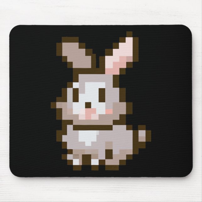 Cute Pixelated Easter Video Game Easter Bunny Gami Mouse Mat (Front)