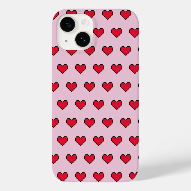 Cute pixelated heart shape Case-Mate iPhone case (Back)