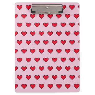 Cute pixelated heart shape clipboard