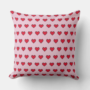 Cute pixelated heart shape cushion