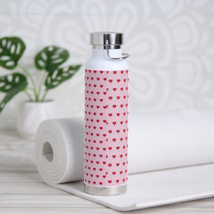 Cute pixelated heart shape  water bottle