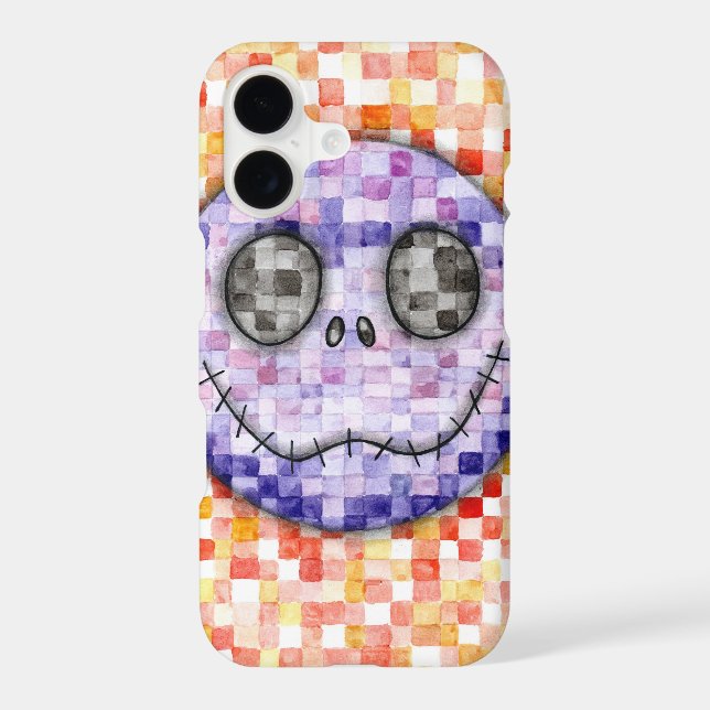 Cute Pixelated Skeleton Face iPhone Case (Back)