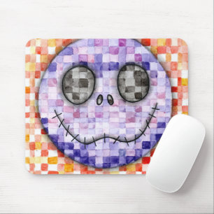 Cute Pixelated Skeleton Face Mouse Pad