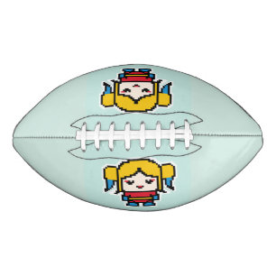 Cute pixeled bad girl throw pillow pocket watch american football