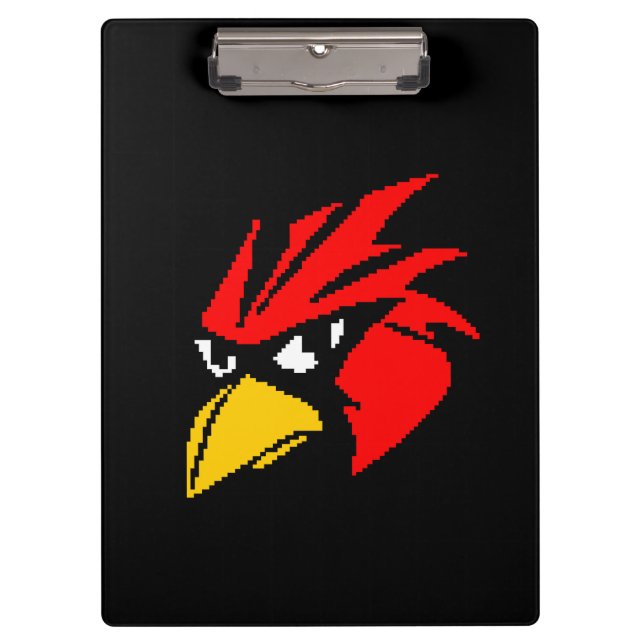 Cute pixeled bird face clipboard (Front)