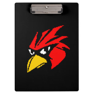 Cute pixeled bird face drawstring bag clipboard