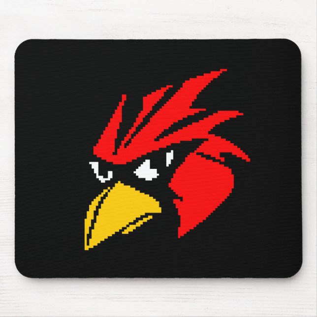 Cute pixeled bird face drawstring bag hand sanitiz mouse mat (Front)