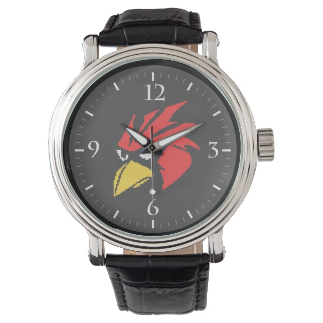 Cute pixeled bird face drawstring bag watch (Front)