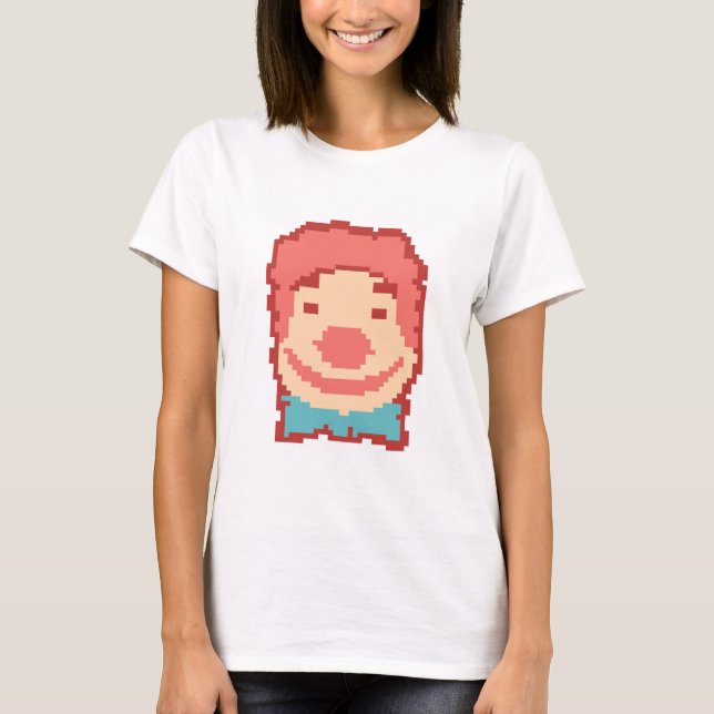 Cute pixeled clown face  throw pillow golf towel T-Shirt (Front)