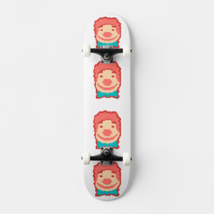 Cute pixeled clown face  throw pillow skateboard
