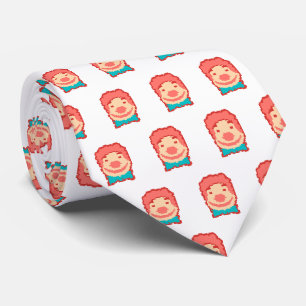 Cute pixeled clown face  throw pillow tie