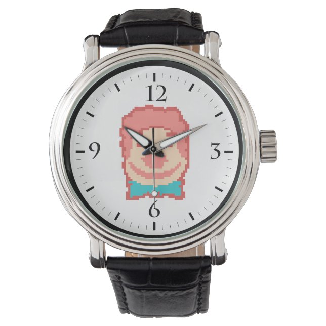 Cute pixeled clown face  throw pillow watch (Front)