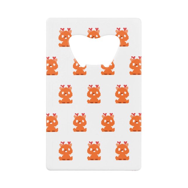 Cute pixeled deer baby playing cards watch (Front)