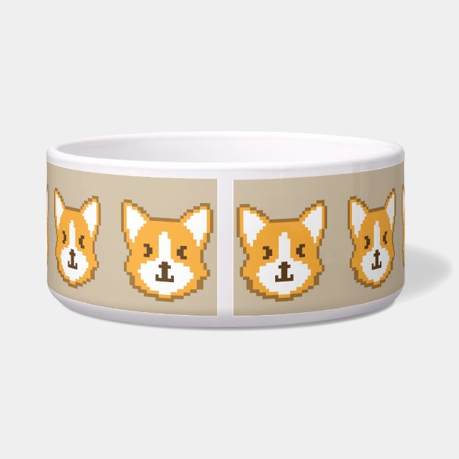 Cute pixeled dog face throw pillow (Back)