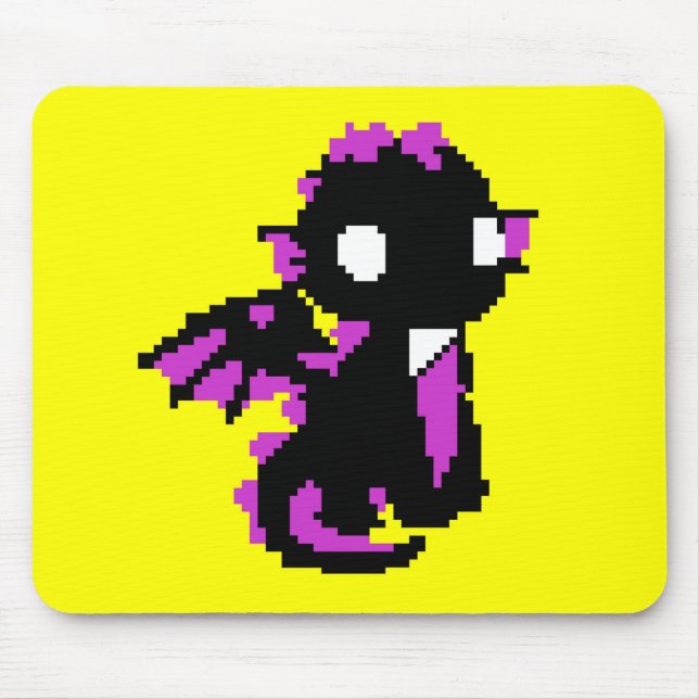 Cute pixeled dragon baby mouse mat (Front)