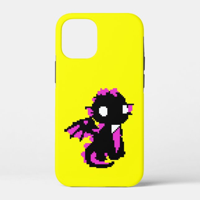 Cute pixeled dragon baby wrapping paper Case-Mate iPhone case (Back)