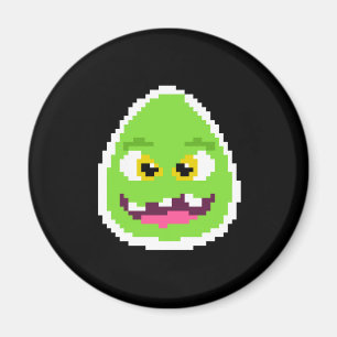 Cute  pixeled egg monster coffee mug magnet