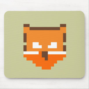 Cute pixeled fox face mouse mat