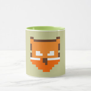 Cute pixeled fox face mug