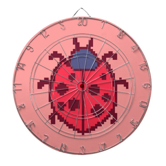 Cute pixeled ladybug insect  dartboard (Front)
