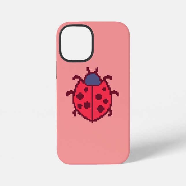 Cute pixeled ladybug insect  iPhone case (Back)