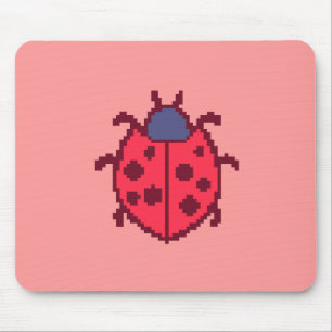 Cute pixeled ladybug insect  mouse mat