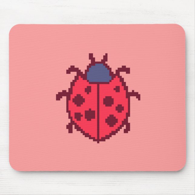 Cute pixeled ladybug insect  mouse mat (Front)