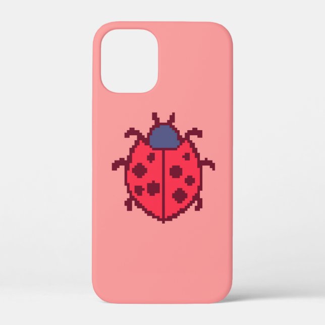 Cute pixeled ladybug insect  throw pillow Case-Mate iPhone case (Back)