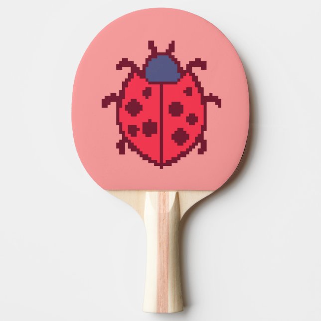 Cute pixeled ladybug insect  throw pillow ping pong paddle (Front)