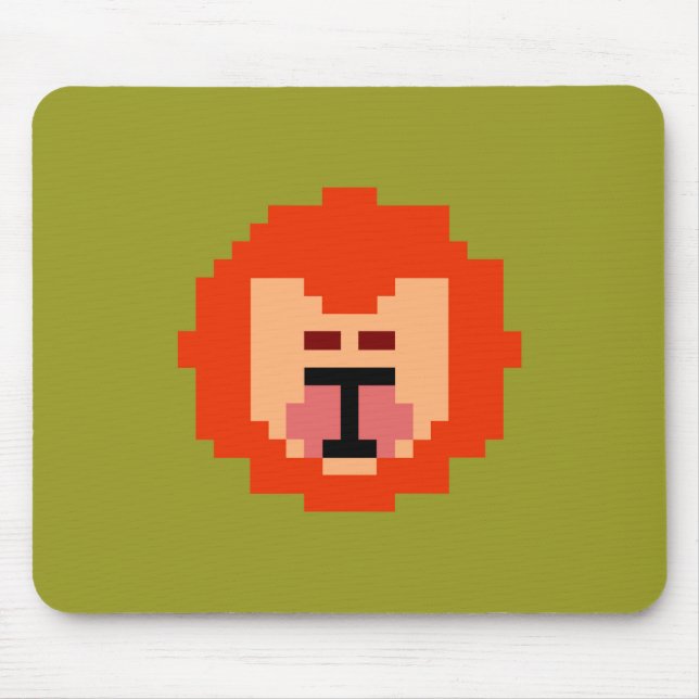 Cute pixeled lion face  mouse mat (Front)