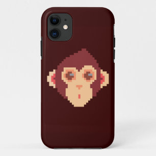 Cute pixeled monkey face iPhone 11 case