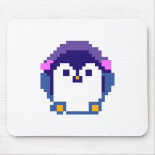 Cute pixeled penguin baby mouse mat