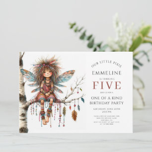 Cute Pixie Fairy Girl's Birthday Invitation