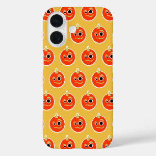 Cute pixled orange monster face  throw pillow iPhone 16 case