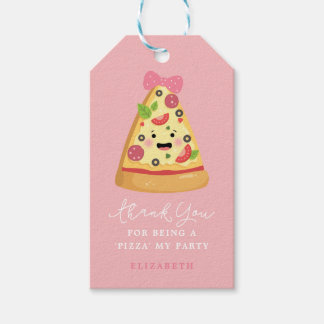 Cute Pizza Birthday Party Thank You Girls Gift Tags