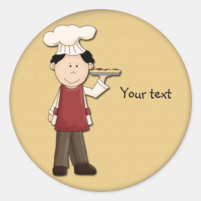 Cute Pizza Design Classic Round Sticker (Front)