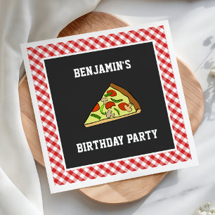 Cute Pizza Kids Birthday Party Paper Napkin