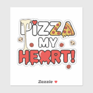 Cute Pizza My Heart Funny Foodie Pun for Pizza